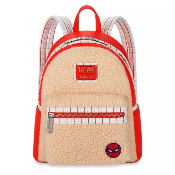 Spider-Man Faux Fur Loungefly Mini Backpack - Picture 1 of 6